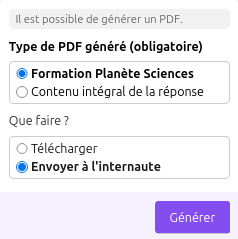 Formulaire pour envoyer une attestation